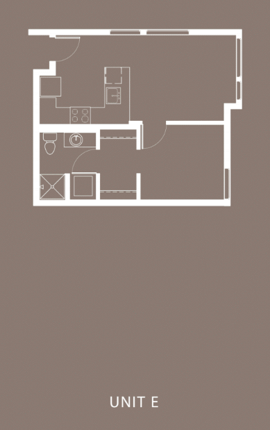 Floor plan for 1 bed, 1 bath, 507 sqft